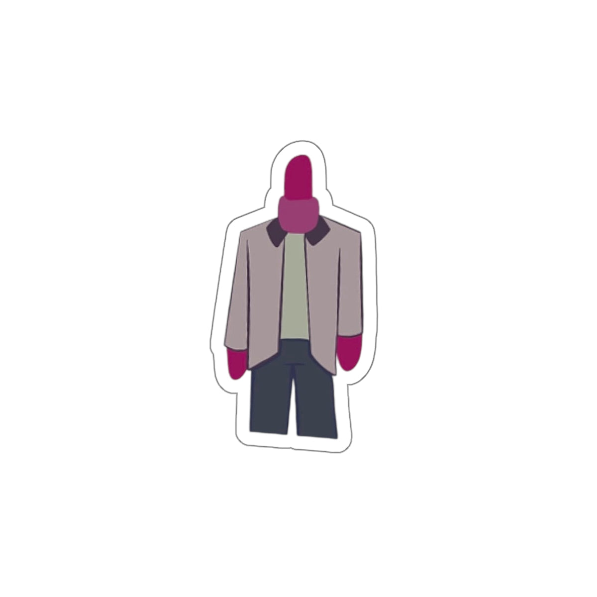 Die-Cut Sticker - Fancy Worm in Dress Clothes