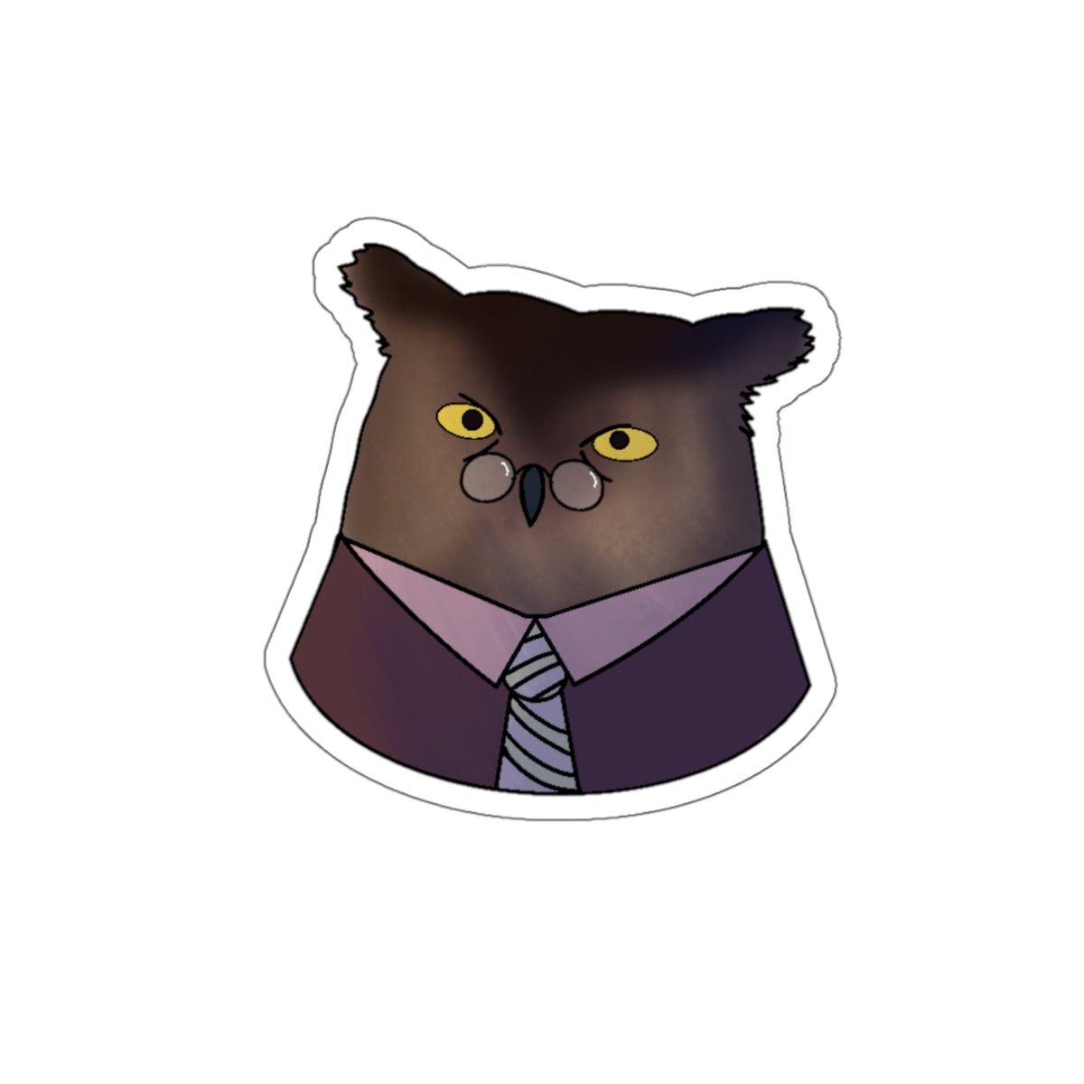 Dapper Owl Die-Cut Sticker