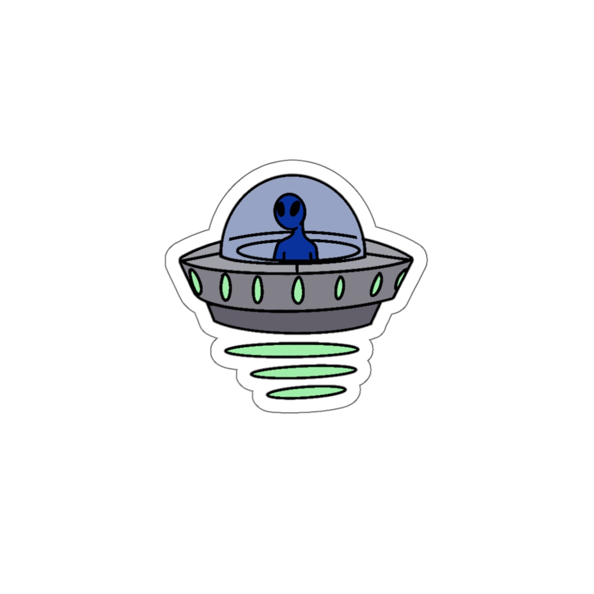 Alien UFO Die-Cut Sticker - Fun and Whimsical Decor for Laptops, Water Bottles & More!