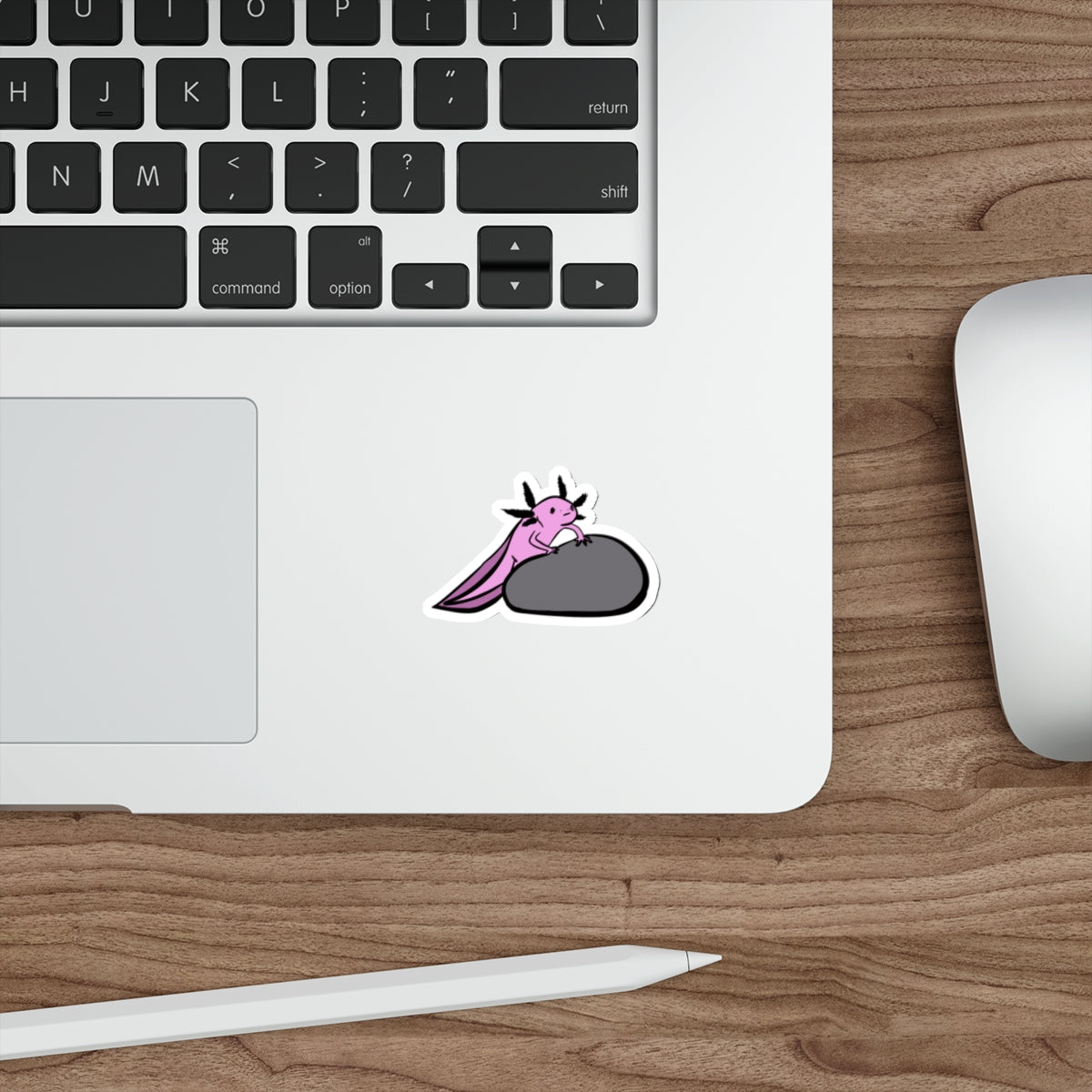 Cute Axolotl Die-Cut Stickers - Whimsical Pink Amphibian Decals for Laptops & Water Bottles